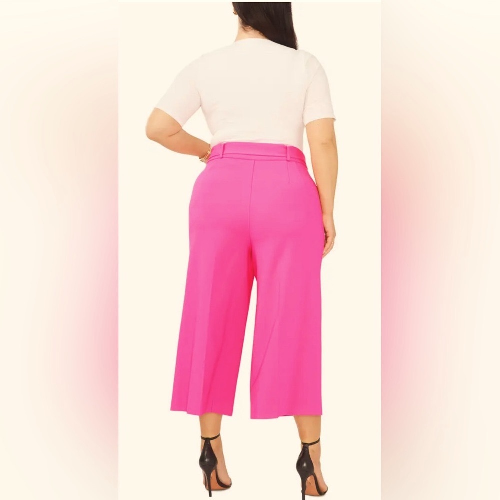Vince Camuto Hot Pink Wide-Leg Cropped Pants, Size 20 - Picture 4 of 11